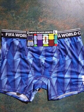 FIFA World Cup Men's Blue Performance Boxer Briefs - L